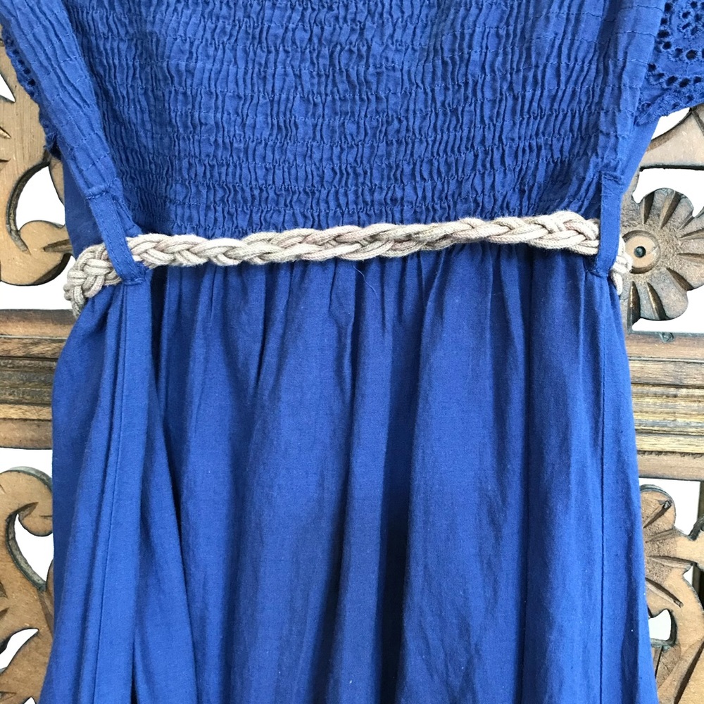 Womens Blue Hi-Lo Strapless Summer Dress - Size 2